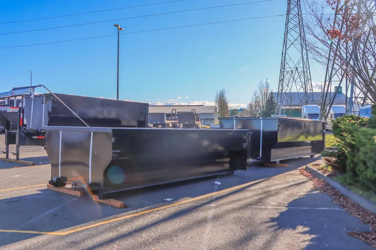 Roll-off dumpster ready for waste disposal at job site for Roll Off Dumpster Rental in Ishpeming